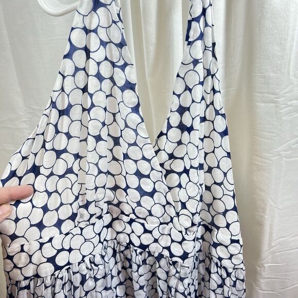 Lucy & Laurel Halter Dress Women's Size 14 Fit and Flare Lined 100% Cotton - Picture 2 of 4